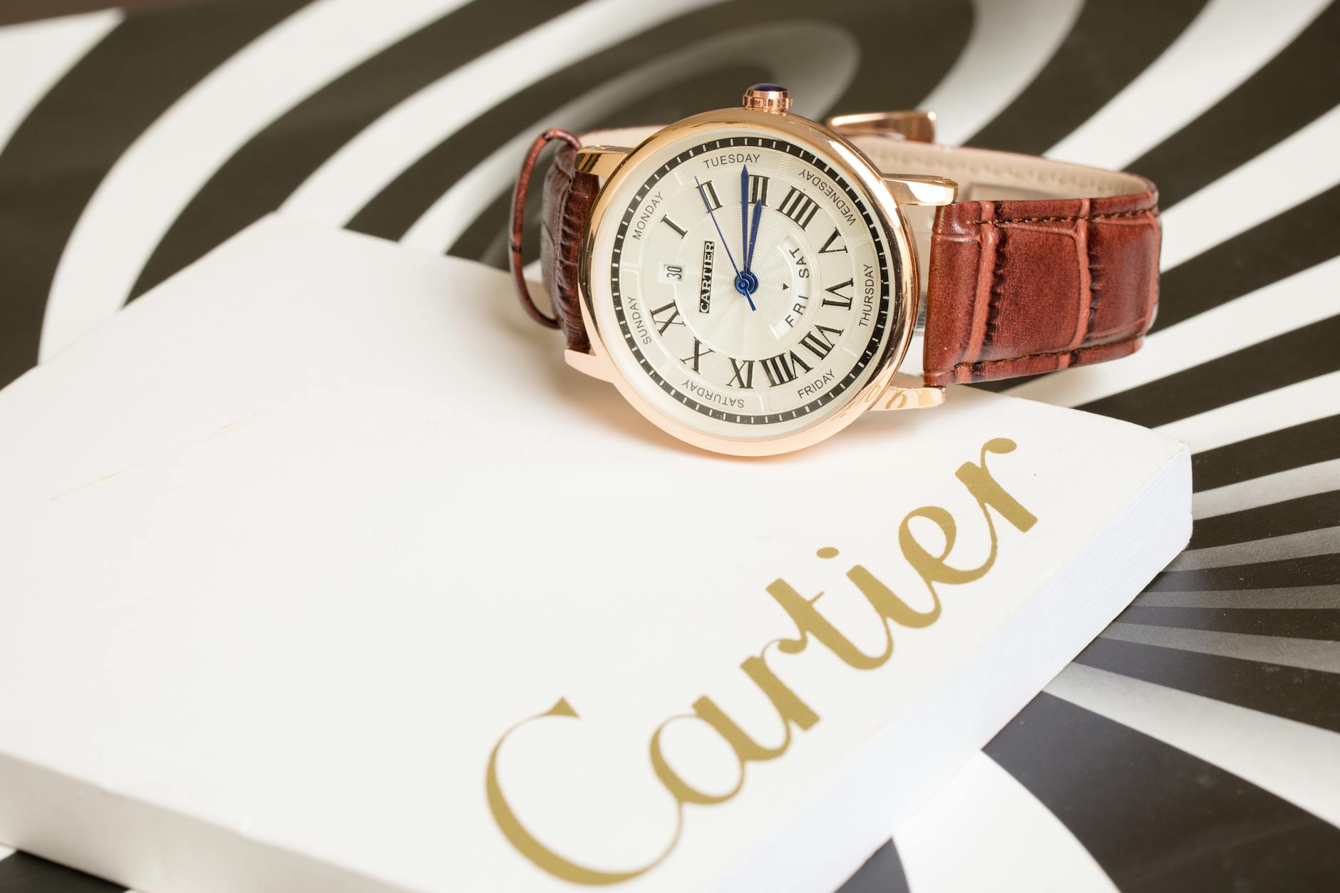 Cartier Watch and Decorative Packing Box with Logo