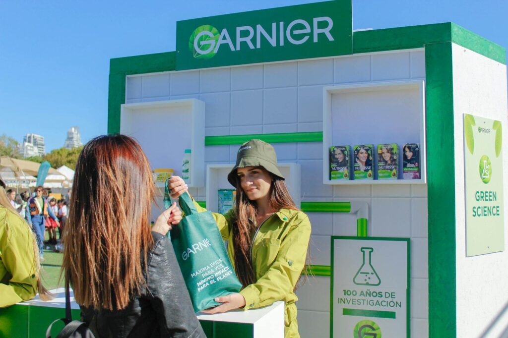 Garnier Brand Stand during a Showcase Event